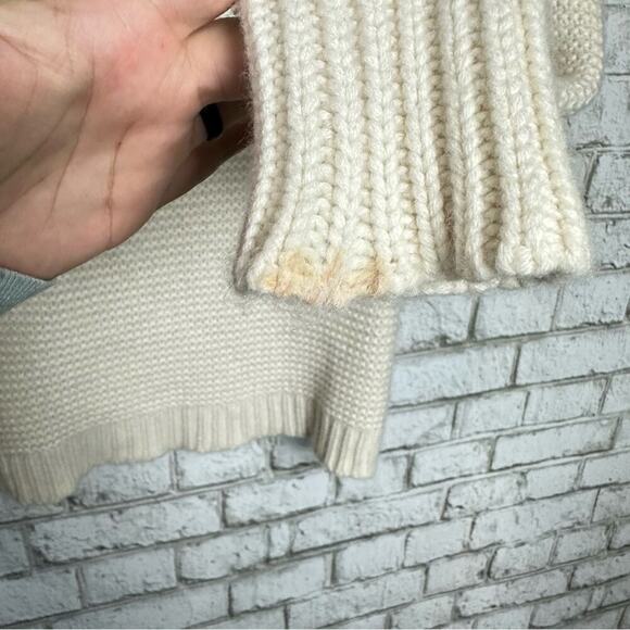 Autumn Cashmere Sweater Ruffle Crochet Cream White S - Picture 5 of 6